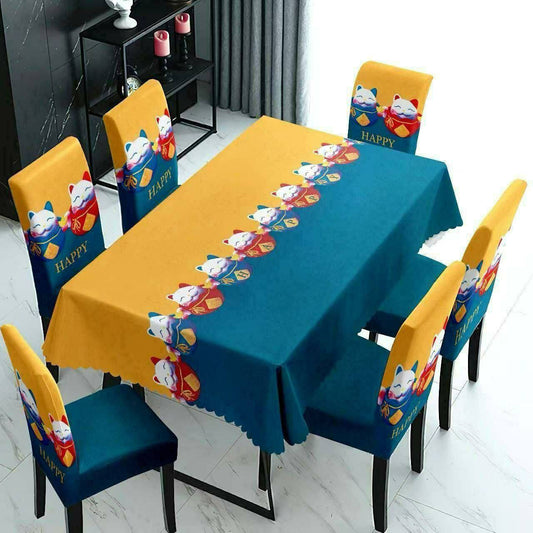 FORROS DE SILLAS x 6 + MANTEL   FSE005